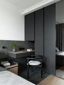 Minimalist black minimalist workspace bedroom