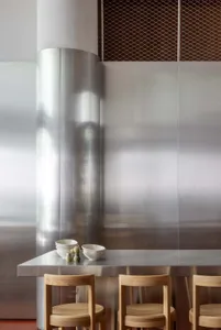 Modern commercial space with sleek metallic interior design