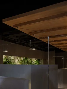 Concrete walls and floor in a modern commercial interior space