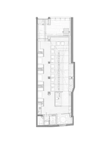 Floor plan drawing of a modern apartment layout.