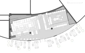 A detailed paper-based architectural layout plan of a modern building.