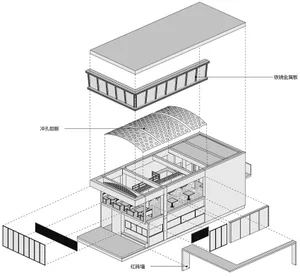 A retail storefront with iron materials