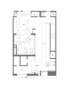 Floor plan of a restaurant showing the layout of the outdoor seating area.
