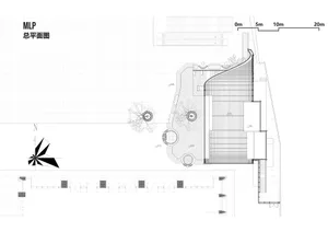 A technical drawing of a parking structure with concrete and steel materials.