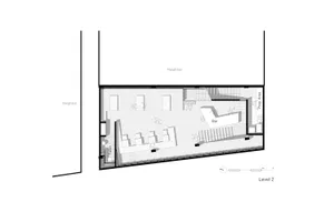 Floor plan of a bar and restaurant with a tile floor layout.
