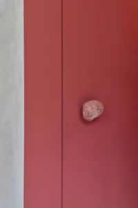 A minimalist image showcasing a striking red and green color contrast