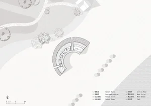 Concrete retail floor plan with marked areas for retail store, foot-washing area, female toilet, female shower, and utility r