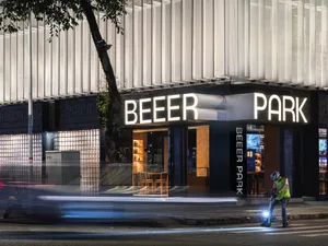 Modern, minimalist storefront with metal-cladding exterior