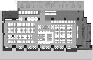 工業風餐廳室內設計，採用金屬與混凝土結構元素