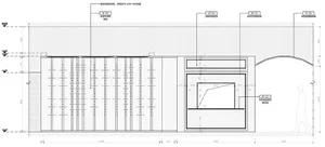 Metal interior design technical plan with dimensions and materials