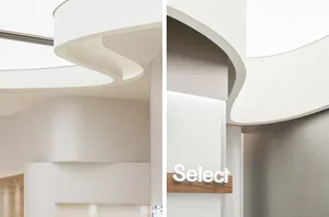 Modern white storefront in a shopping mall
