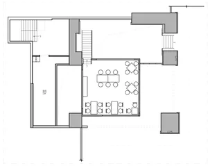 A modern apartment layout featuring open-plan living spaces, kitchen, bedrooms, and bathrooms.