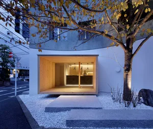 Modern workspace with concrete and wooden surfaces