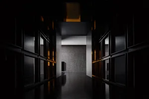 A minimalist corridor made of concrete