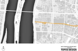 A detailed architectural plan of the Wat Changsha Jiefang West Master Plan by Topos Design.