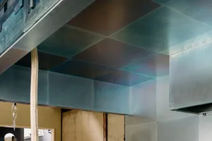 Metallic panels in a modern interior design