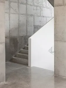 Concrete staircase with minimalist design.