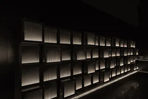 A contemporary installation with metal elements