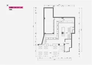 Floor plan schematic of a coffee shop layout