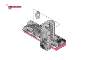 3D rendering of a technical plan for Fun Day Lab