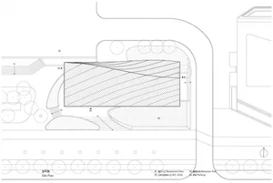 A detailed architectural site plan of a building