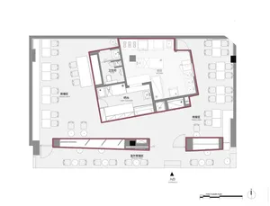 Floor plan of a modern restaurant layout