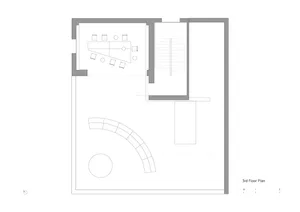 Black and white architectural plan of the 3rd floor of a building