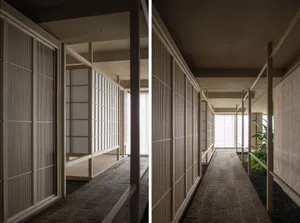 Modern gate floating above a floating deck