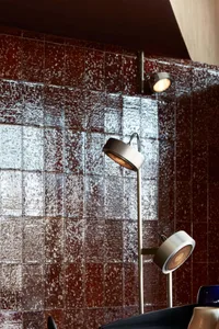 Modern interior design featuring polished metal elements.