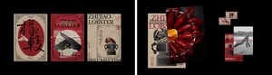 Red lobster posters with black background
