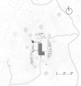 Topographic map of a landscape plan