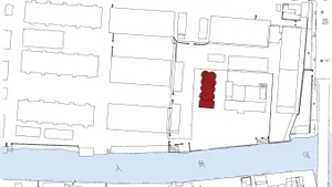 Blueprint of an urban development project on paper