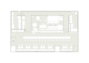A detailed 2D technical drawing of an industrial factory layout.