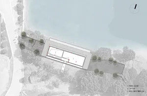 Floor plan of a modern architectural design featuring concrete construction materials.