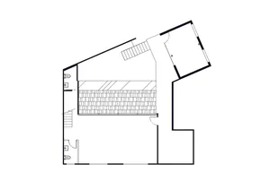 2D technical drawing of a building's floor plan