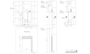 Detailed architectural drawing of a doorway with a concrete floor plan, showcasing dimensions and materials used in the desig