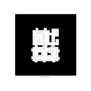 Black and white minimalist floor plan of Buero Wagner's office layout