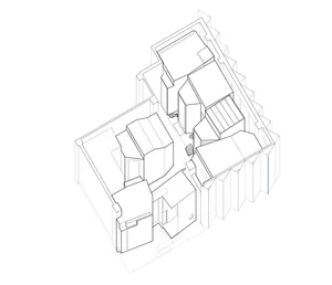 A detailed 2D architectural drawing of a modern residential floor plan.