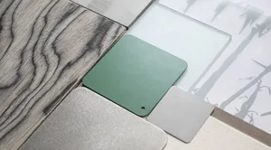Tile samples showcasing ceramic materials