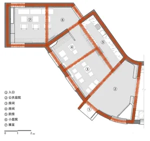 Modern architectural floor plan showcasing open-concept design and clean lines for a contemporary interior space.