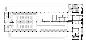 2D architectural blueprint of an office space