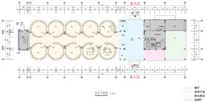 Modern office interior design floor plan showing office spaces and layout