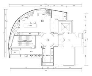 Detailed architectural plan of a commercial coffee shop space.