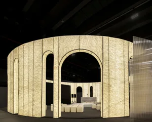 A modern interior design with paper lighting features