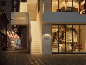 An image of a modern commercial space featuring extensive use of glass.