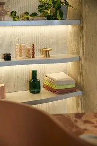 Modern bathroom shelves with ceramic and concrete