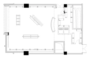 Floor plan of a modern office layout