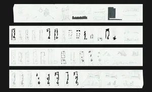 Various architectural drawings and designs showcasing different interior spaces and layouts.