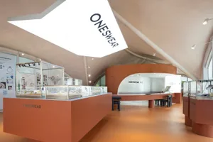 Modern retail store display featuring jewelry and accessories