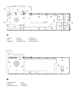 Detailed architectural drawing of a workspace floor plan.